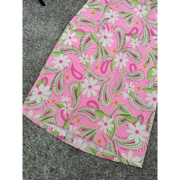 Vintage Lilly Pulitzer Silk Anna Dress Sheath Mini Sleeveless Pink Paisley 8 - Picture 7 of 11